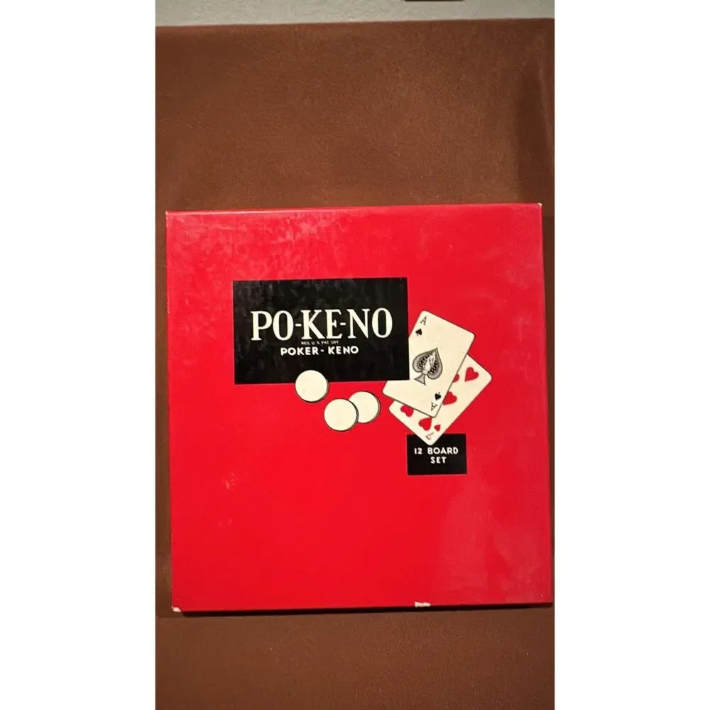 Po-Ke-Pokeno Poker Keno Card Games 12 Boards Set W/ Chips